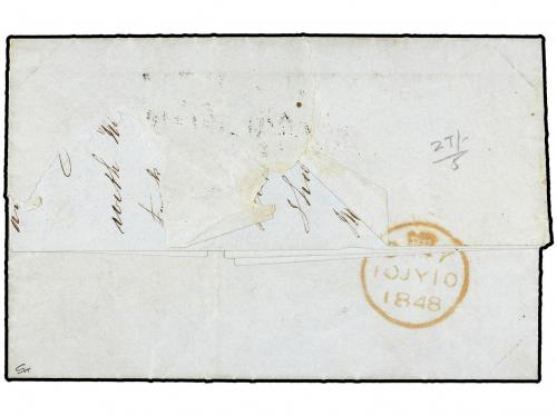 ✉ GIBRALTAR. 1848 (July 2). Entire letter to Chudleigh, Dev