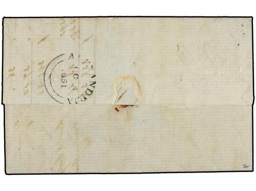 ✉ MALAYA. 1851 (Aug 30). Entire letter from SINGAPORE to Cad