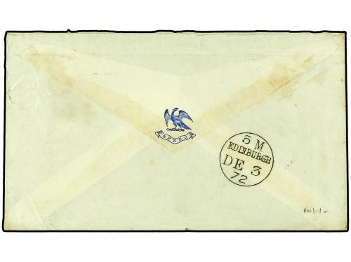 ✉ COSTA DE ORO. 1872 (Nov 10). Envelope, crested ´Spero´ on