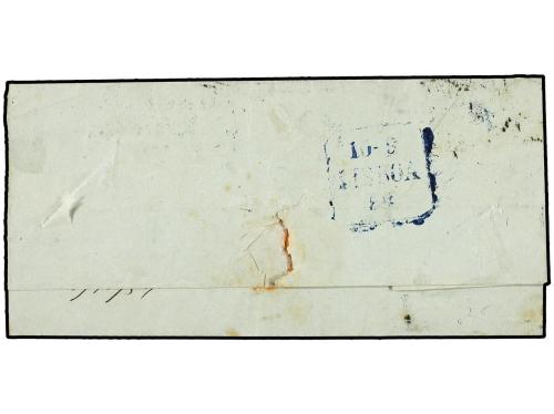 ✉ PORTUGAL. Af. 2. 1854. EVORA a LISBOA. 25 reis azul (márge