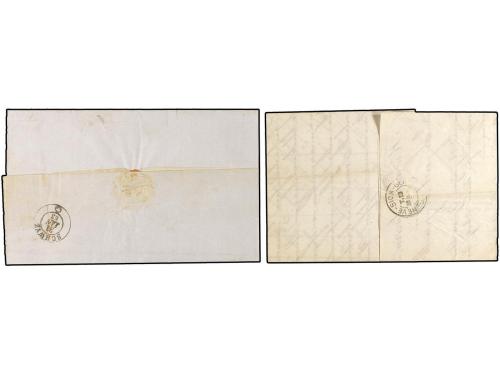 ✉ SUIZA. 1863-67. Dos cartas con franqueo de 10 rp. azul, ma