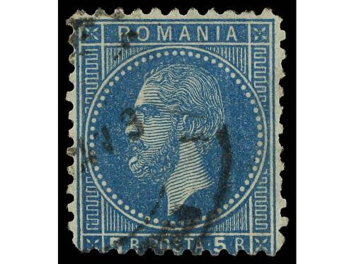 ° RUMANIA. Mi. 44F. 1876. 5 bani blue ERROR OF COLOUR. Rare 