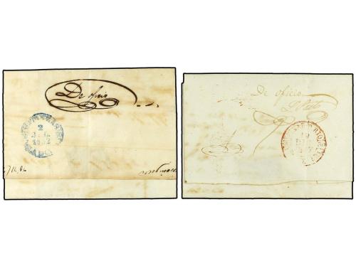 ✉ CUBA. 1847-52. 2 cartas con fechadores HABANA/ISLA DE CUBA