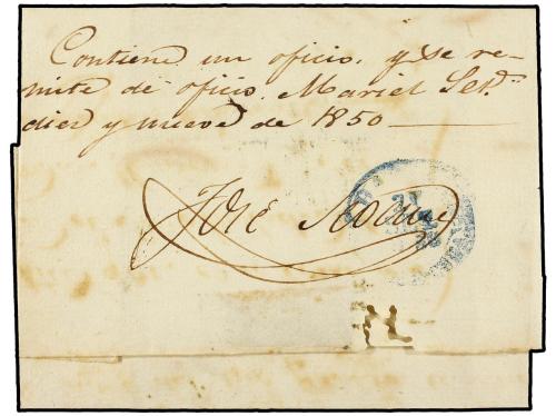 ✉ CUBA. 1850. MARIEL a HABANA. Fechador MARIEL/ISLA DE CUBA 