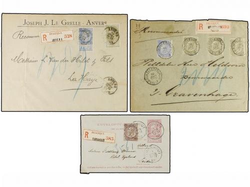 ✉ BELGICA. 1897-1905. FOURTEEN registered covers to HOLLAND.