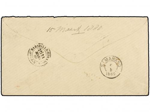 ✉ BELGICA. 1880. BRUXELLES to SAMARANG (Java). Envelope fra